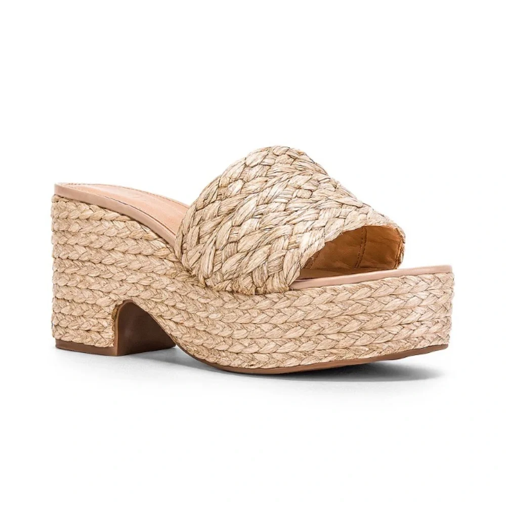 Revolve Raye‎ Gable Wedge Raffia Platform Sandal